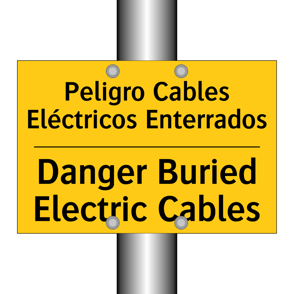 Peligro Cables Eléctricos Enterrados - Danger Buried Electric Cables