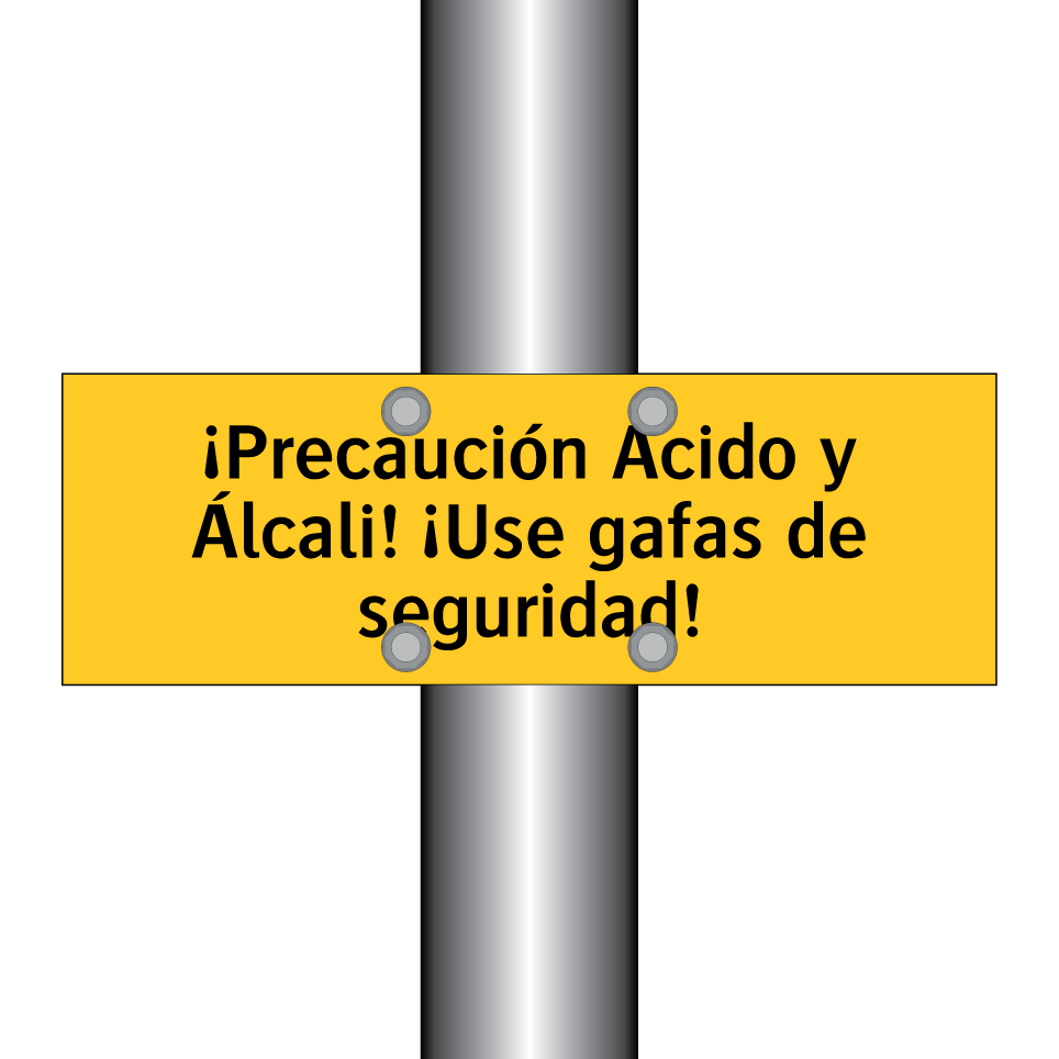 ¡Precaución Ácido y Álcali! ¡Use gafas de seguridad!