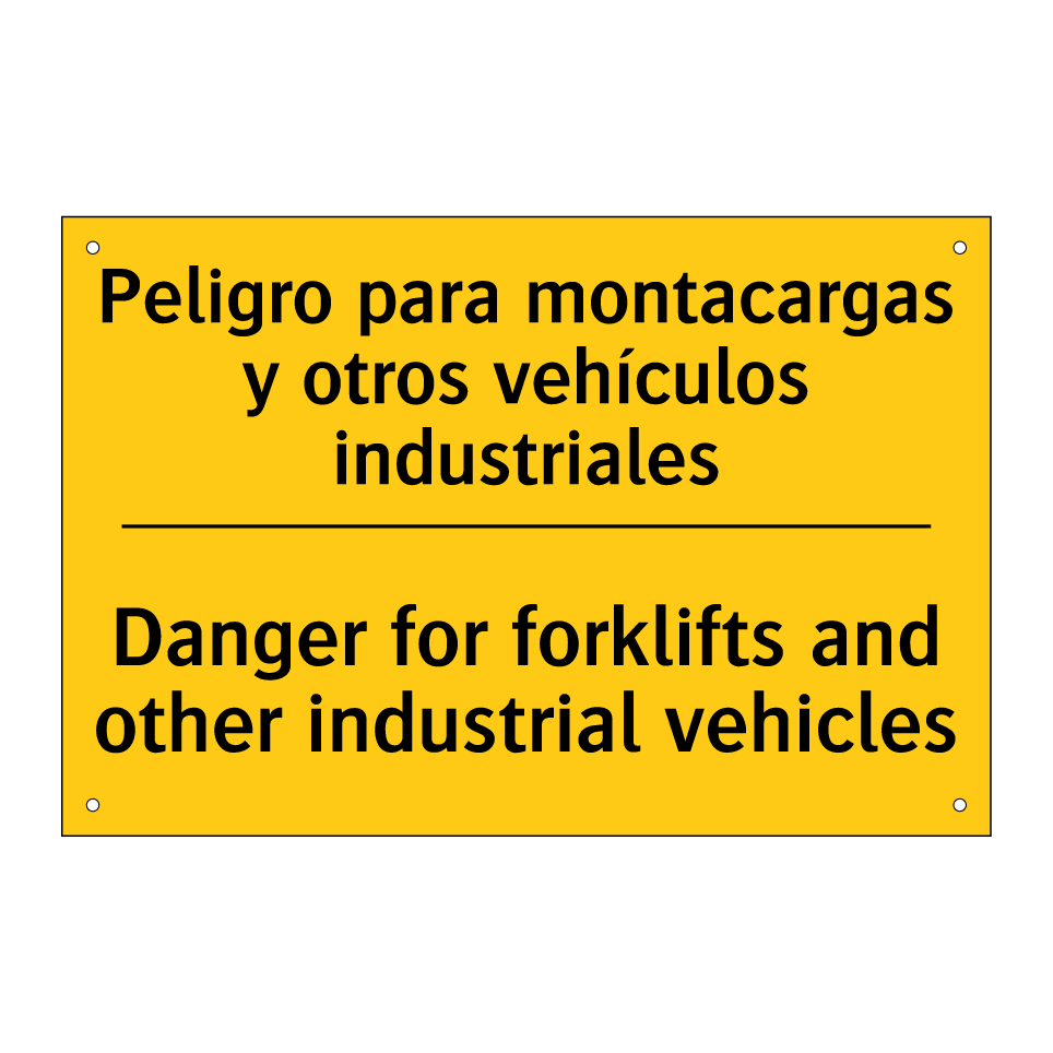 Peligro para montacargas y otros vehículos industriales - Danger for forklifts and other industrial vehicles