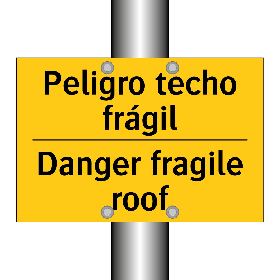 Peligro techo frágil - Danger fragile roof