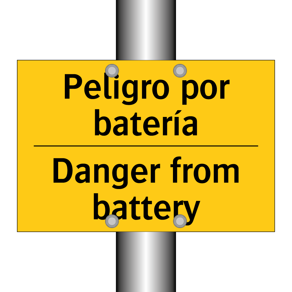 Peligro por batería - Danger from battery