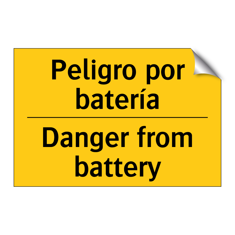 Peligro por batería - Danger from battery