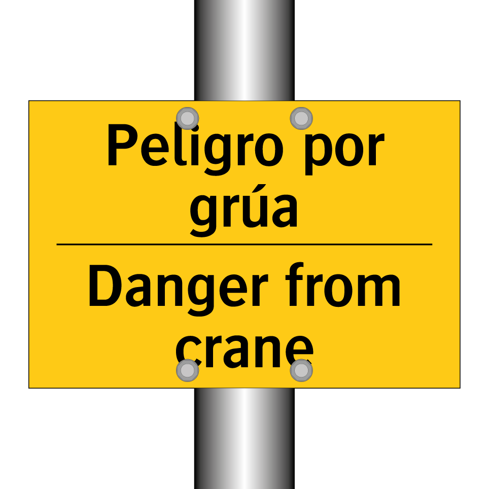Peligro por grúa - Danger from crane