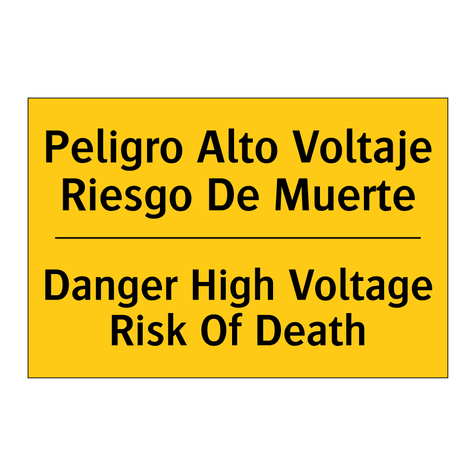 Peligro Alto Voltaje Riesgo De Muerte - Danger High Voltage Risk Of Death