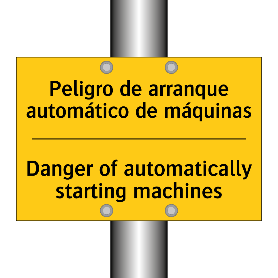 Peligro de arranque automático de máquinas - Danger of automatically starting machines