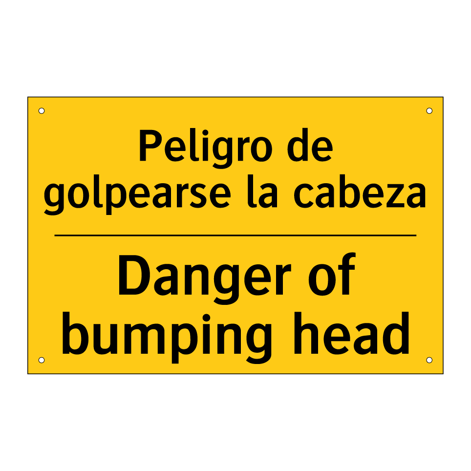 Peligro de golpearse la cabeza - Danger of bumping head