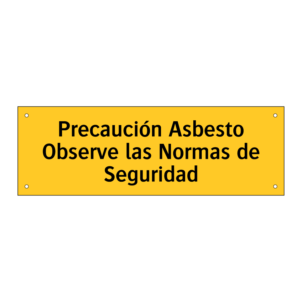 Precaución Asbesto Observe las Normas de Seguridad
