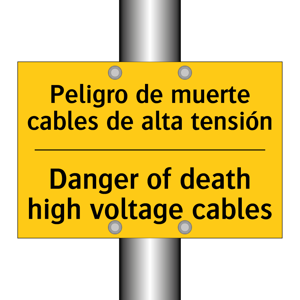 Peligro de muerte cables de alta tensión - Danger of death high voltage cables