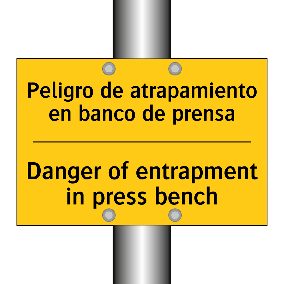 Peligro de atrapamiento en banco de prensa - Danger of entrapment in press bench