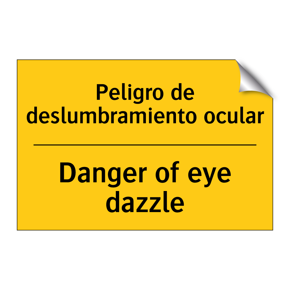 Peligro de deslumbramiento ocular - Danger of eye dazzle