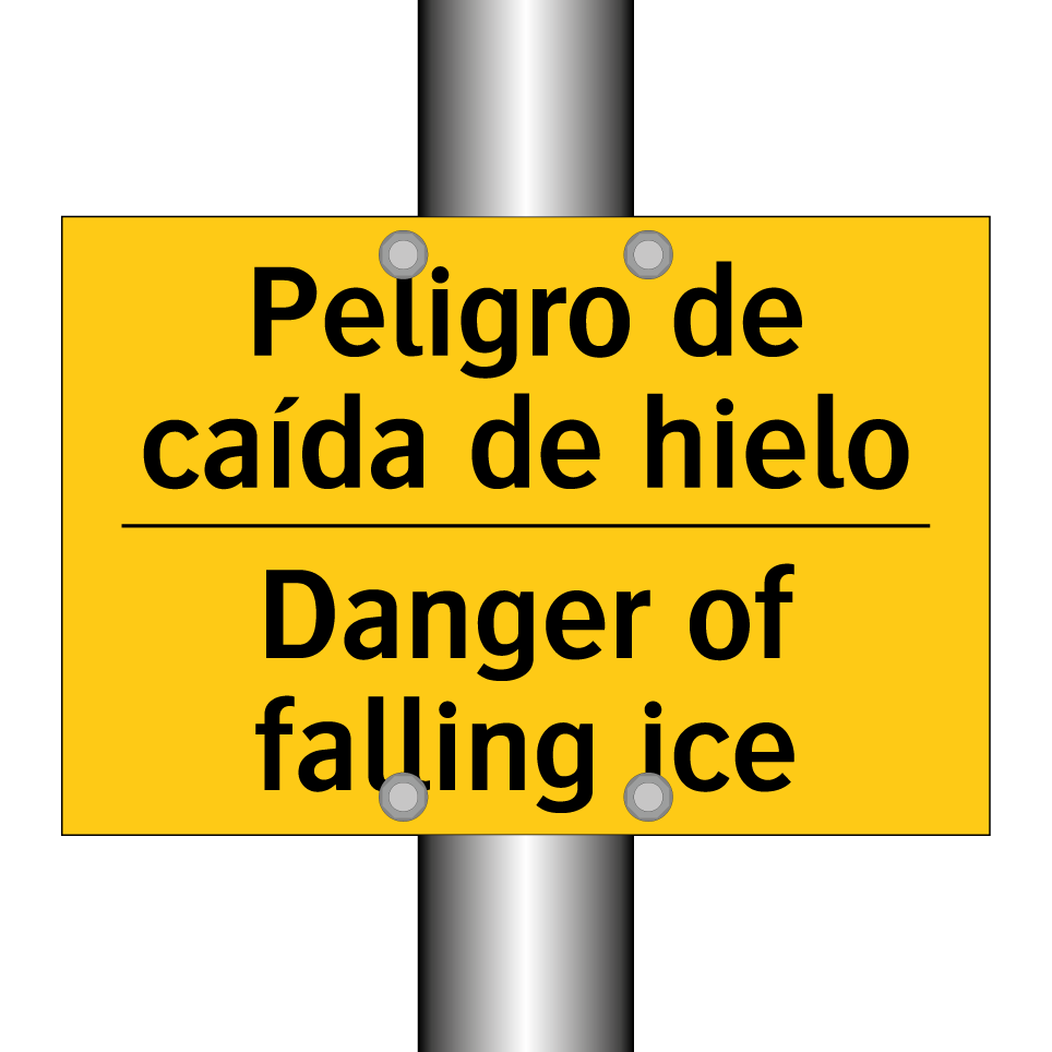 Peligro de caída de hielo - Danger of falling ice