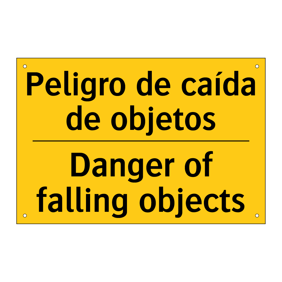 Peligro de caída de objetos - Danger of falling objects