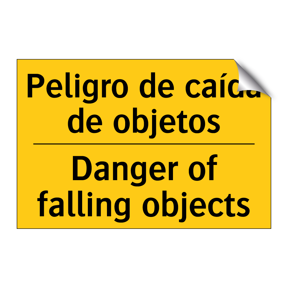 Peligro de caída de objetos - Danger of falling objects