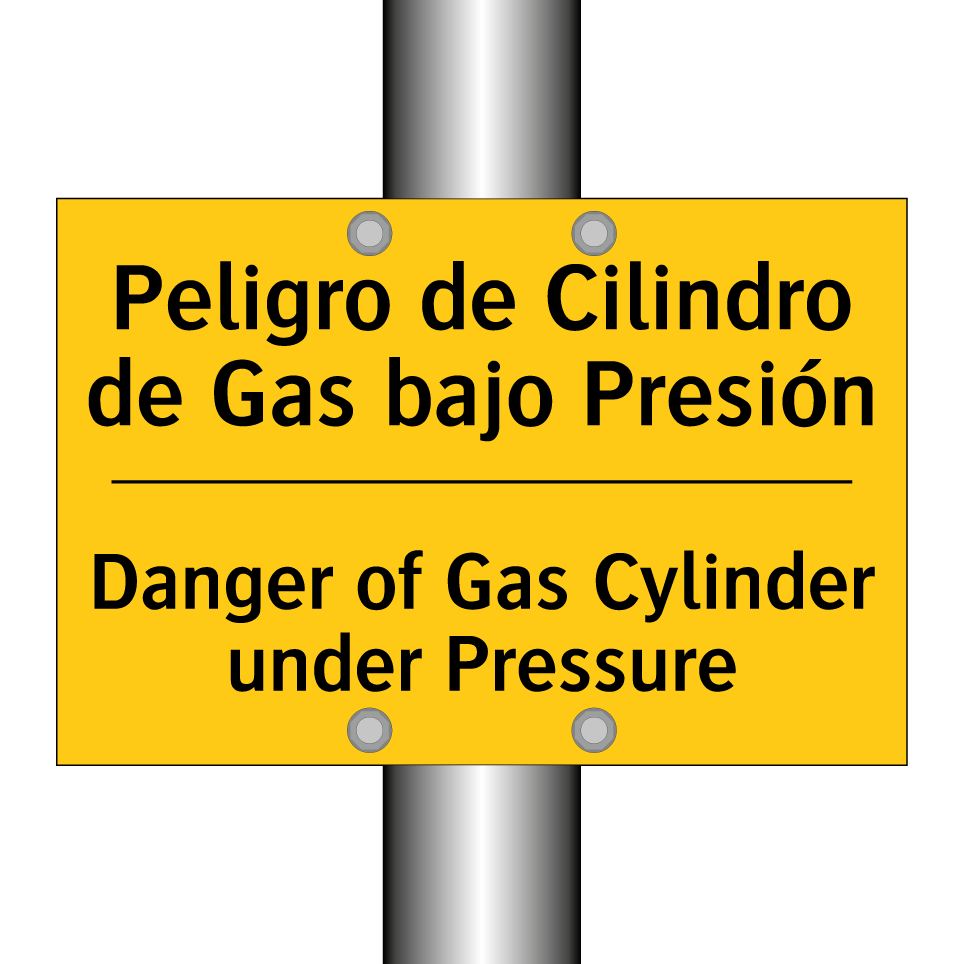 Peligro de Cilindro de Gas bajo Presión - Danger of Gas Cylinder under Pressure