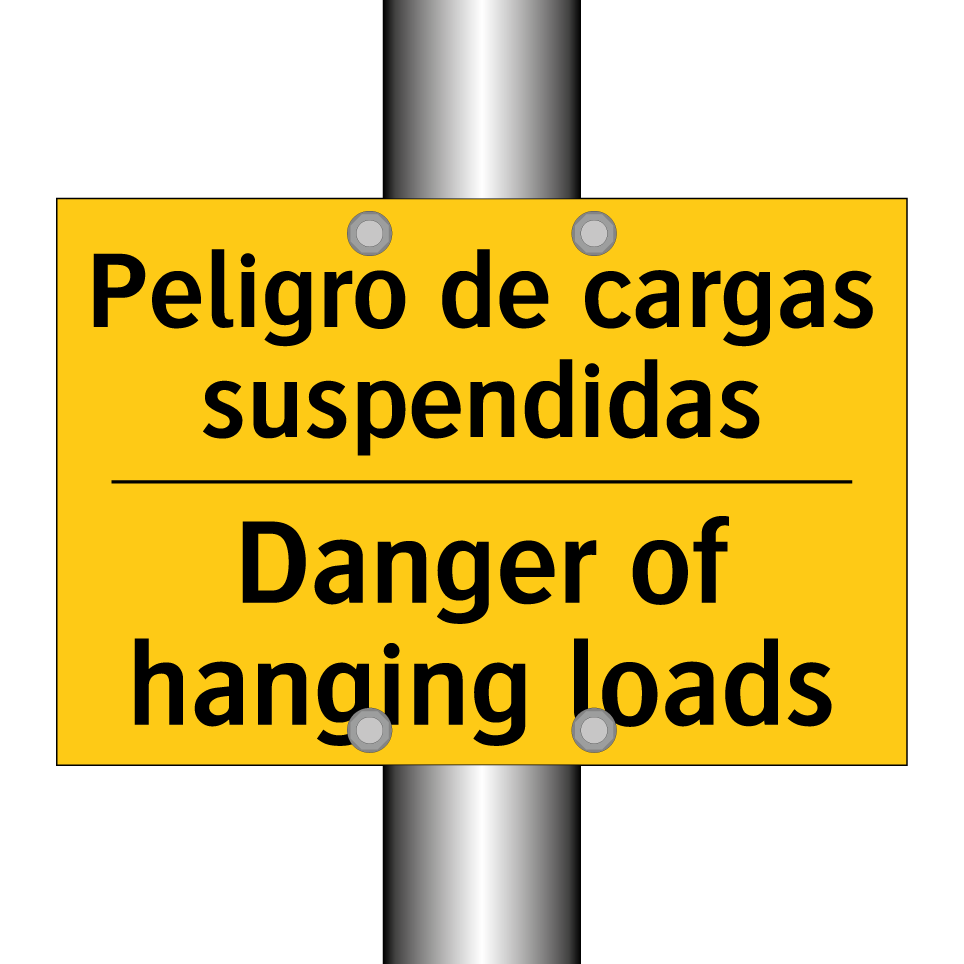 Peligro de cargas suspendidas - Danger of hanging loads