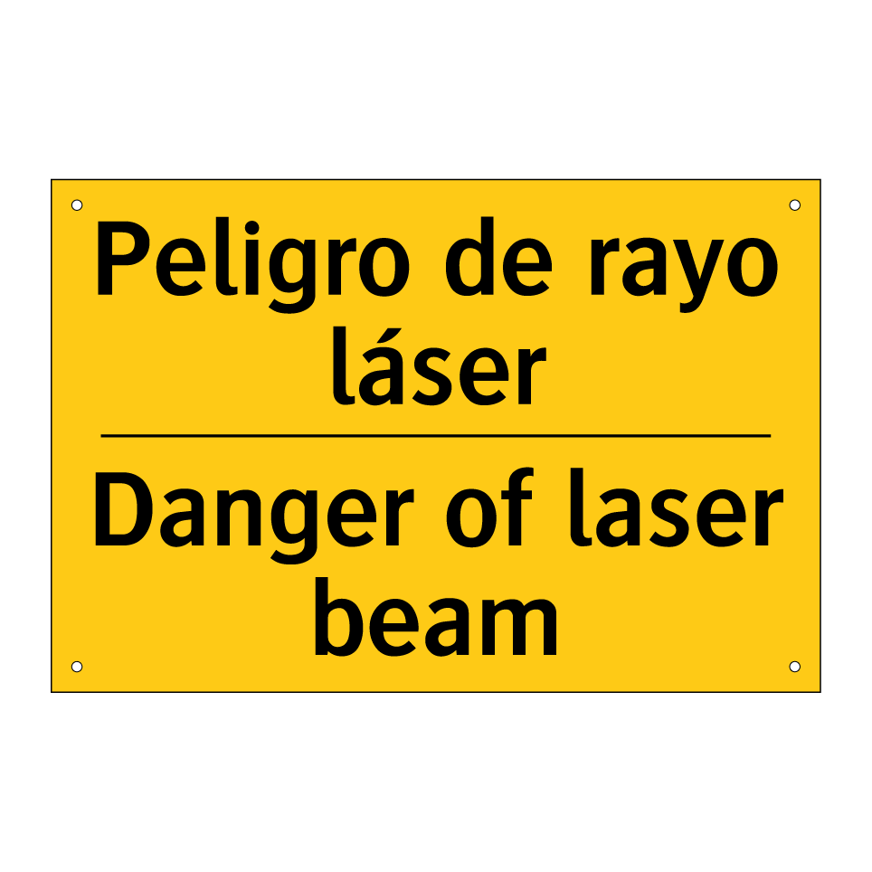 Peligro de rayo láser - Danger of laser beam
