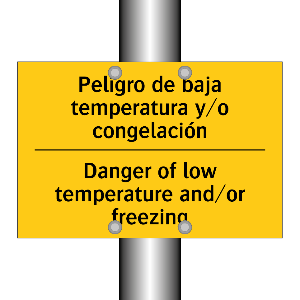 Peligro de baja temperatura y/o congelación - Danger of low temperature and/or freezing