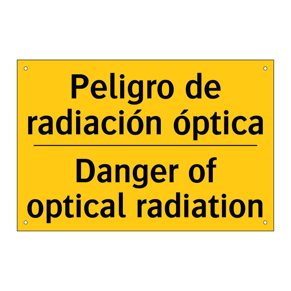 Peligro de radiación óptica - Danger of optical radiation