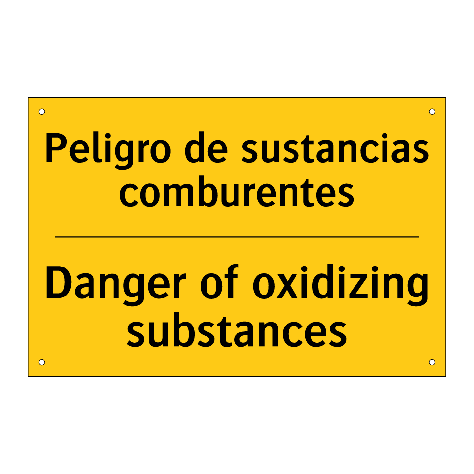 Peligro de sustancias comburentes - Danger of oxidizing substances