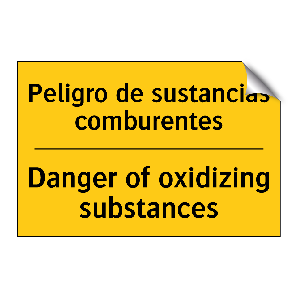 Peligro de sustancias comburentes - Danger of oxidizing substances