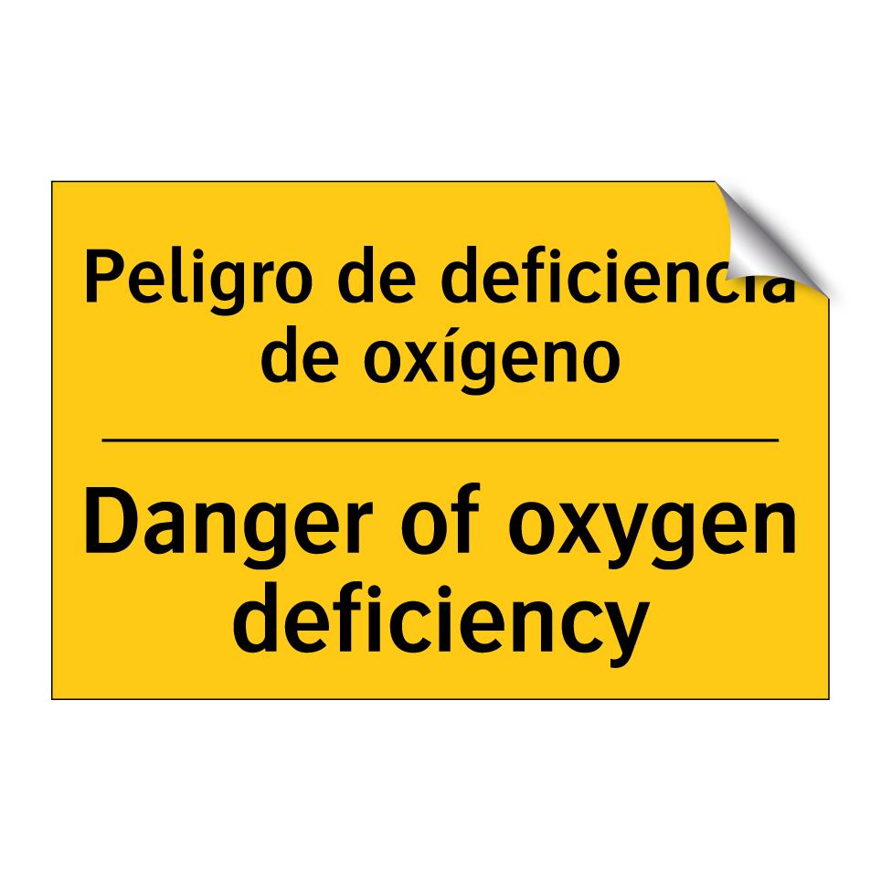 Peligro de deficiencia de oxígeno - Danger of oxygen deficiency