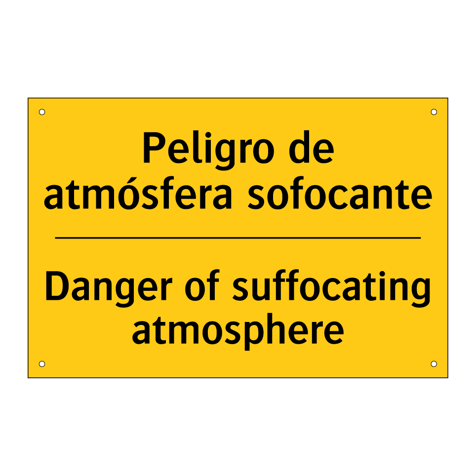 Peligro de atmósfera sofocante - Danger of suffocating atmosphere