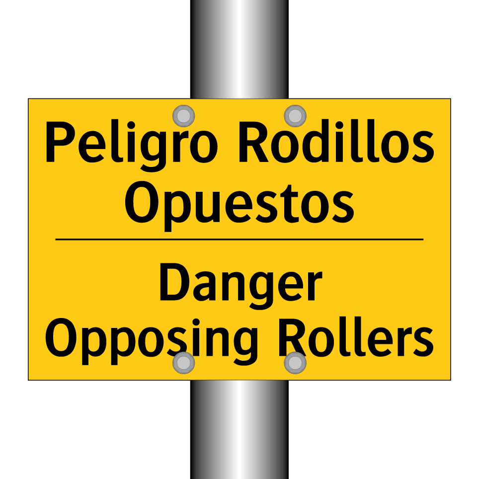 Peligro Rodillos Opuestos - Danger Opposing Rollers
