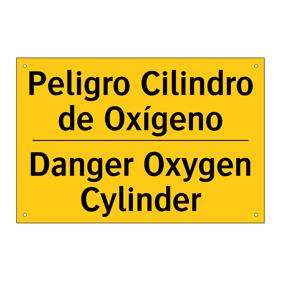 Peligro Cilindro de Oxígeno - Danger Oxygen Cylinder