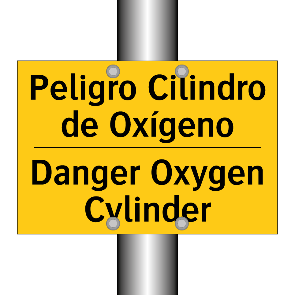 Peligro Cilindro de Oxígeno - Danger Oxygen Cylinder