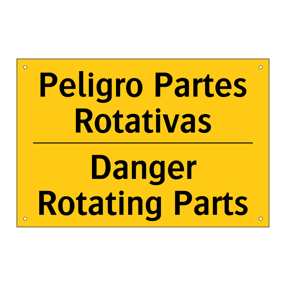 Peligro Partes Rotativas - Danger Rotating Parts