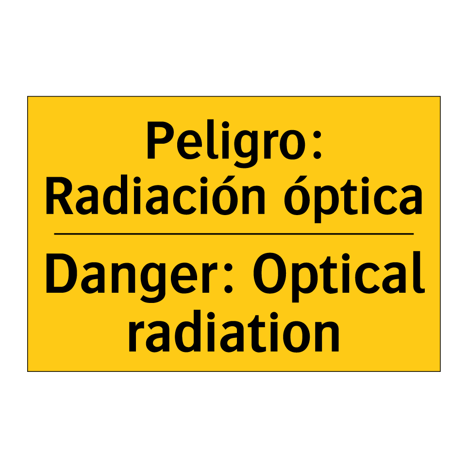 Peligro: Radiación óptica - Danger: Optical radiation