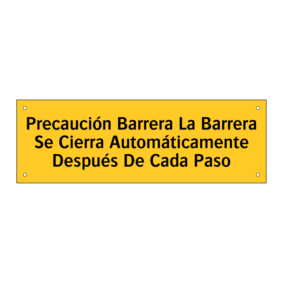 Precaución Barrera La Barrera Se Cierra Automáticamente Después De Cada Paso