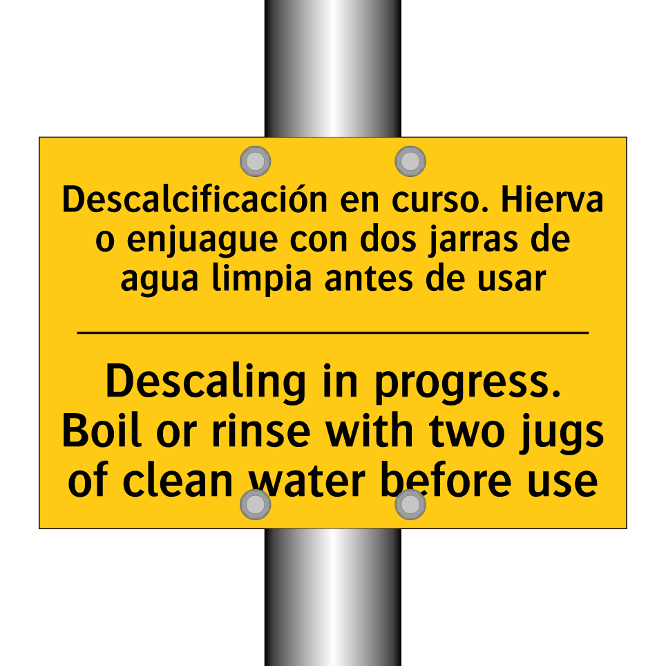 Descaling in progress. Boil or rinse with two jugs of clean water before use - Descaling in progress. Boil or rinse with two jugs of clean water before use