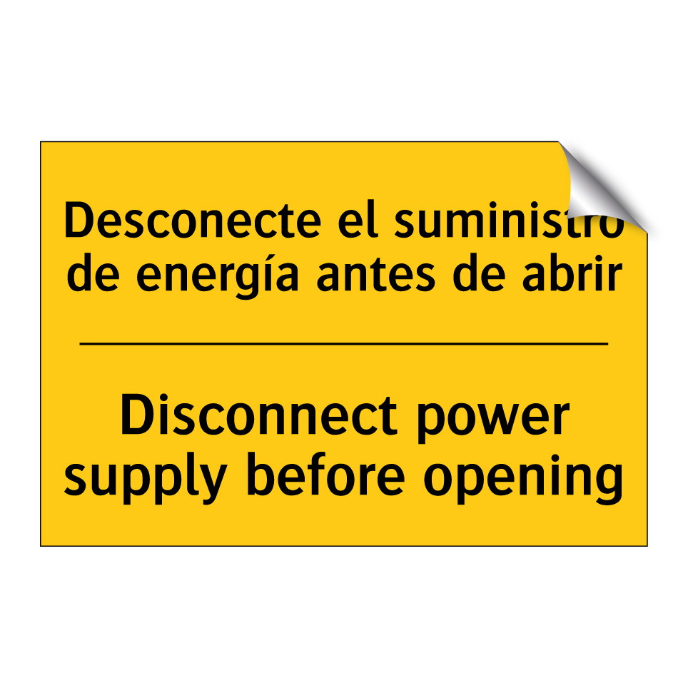 Desconecte el suministro de energía antes de abrir - Disconnect power supply before opening