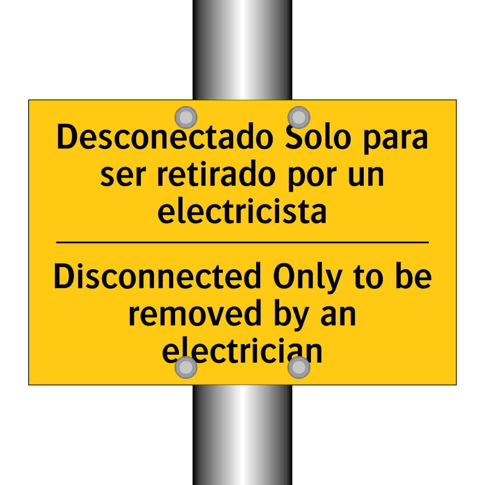 Desconectado Solo para ser retirado por un electricista - Disconnected Only to be removed by an electrician