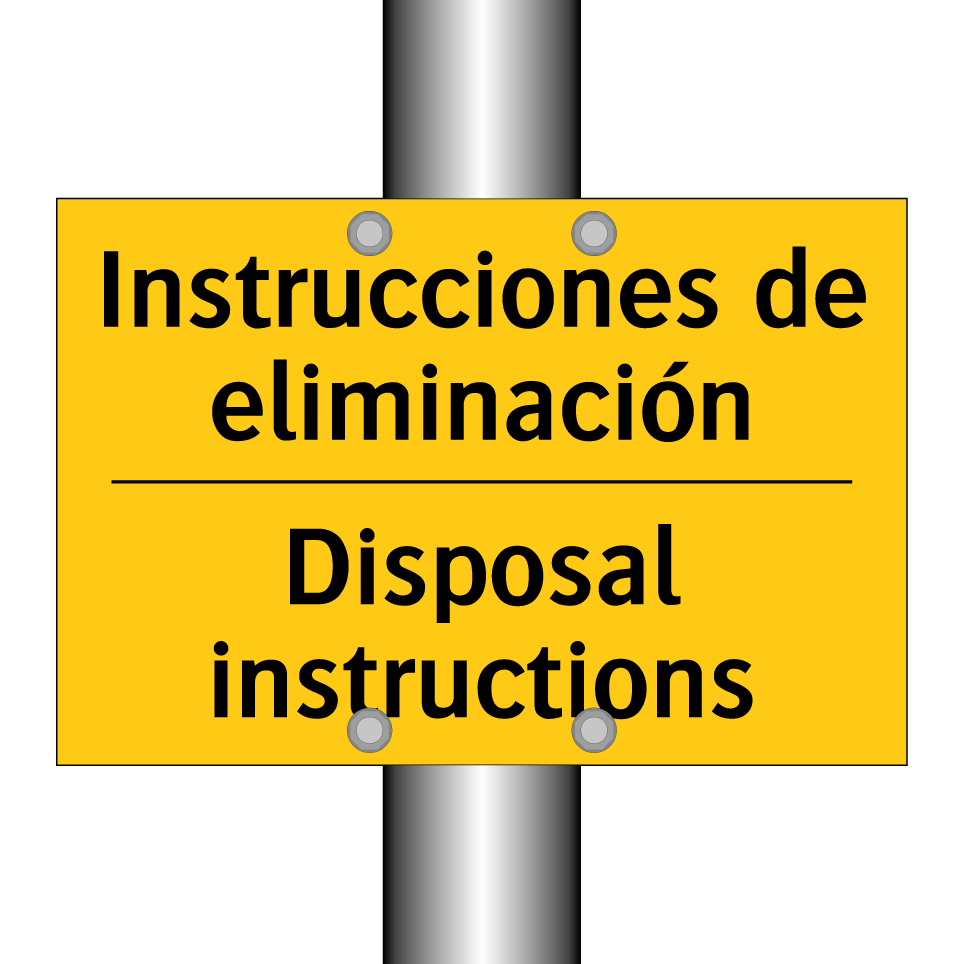 Instrucciones de eliminación - Disposal instructions