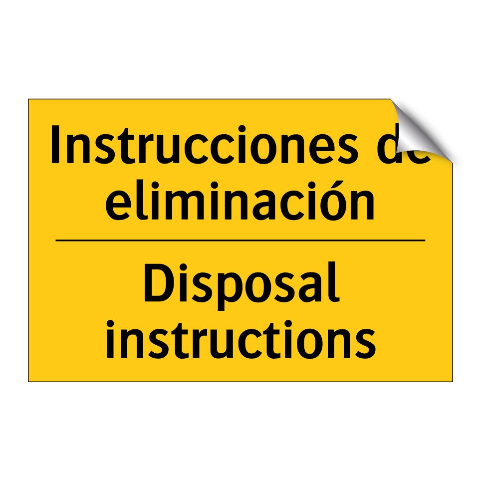 Instrucciones de eliminación - Disposal instructions