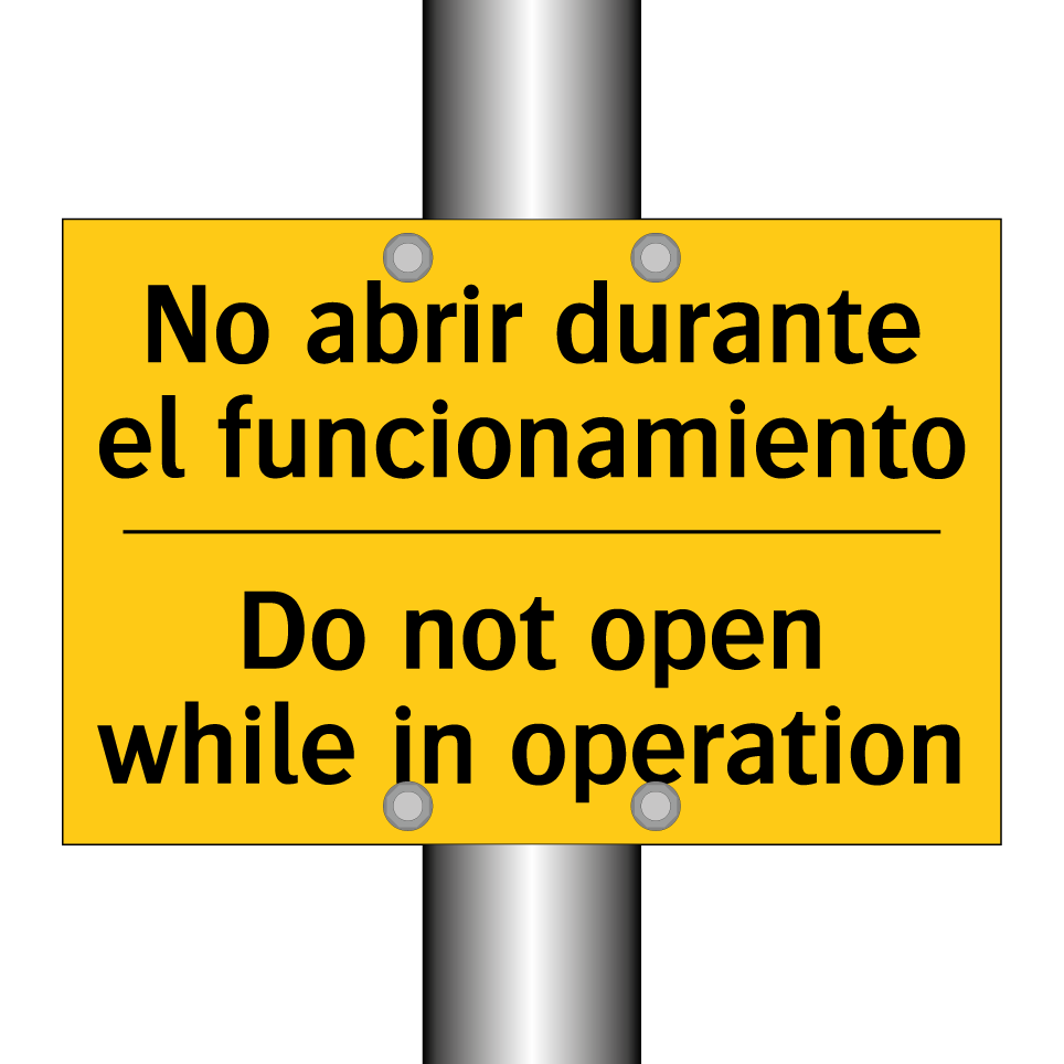 No abrir durante el funcionamiento - Do not open while in operation
