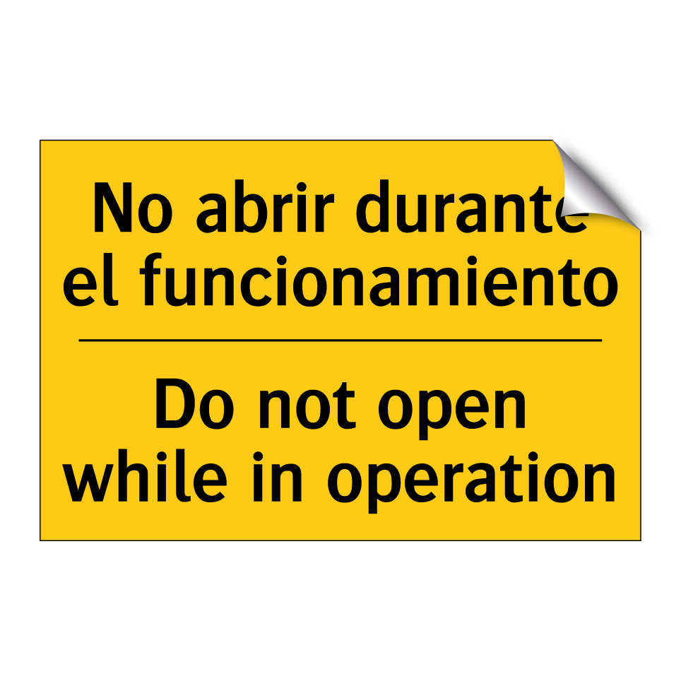 No abrir durante el funcionamiento - Do not open while in operation