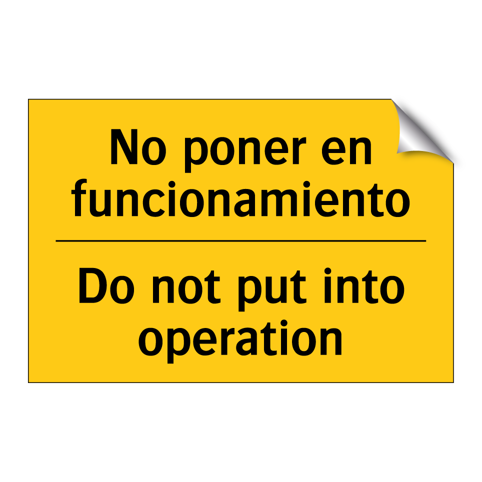 No poner en funcionamiento - Do not put into operation