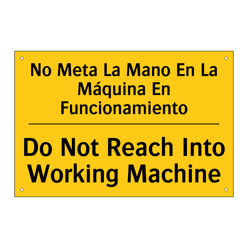 No Meta La Mano En La Máquina En Funcionamiento - Do Not Reach Into Working Machine