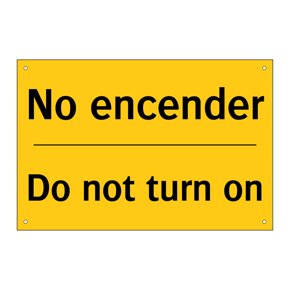 No encender - Do not turn on