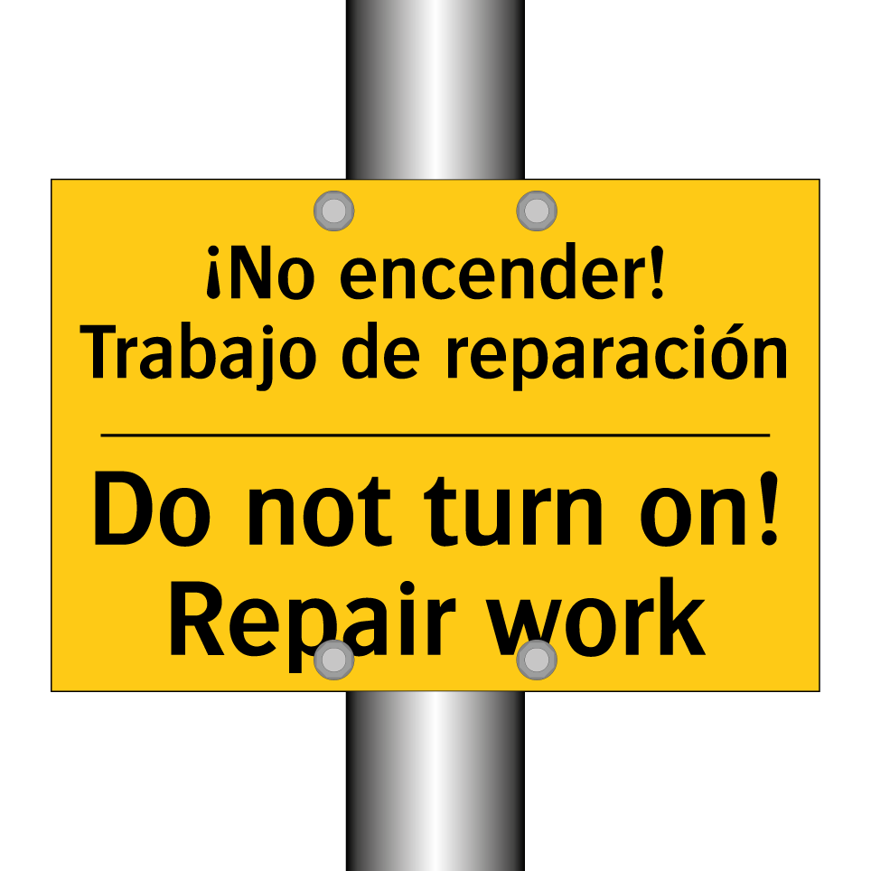 ¡No encender! Trabajo de reparación - Do not turn on! Repair work