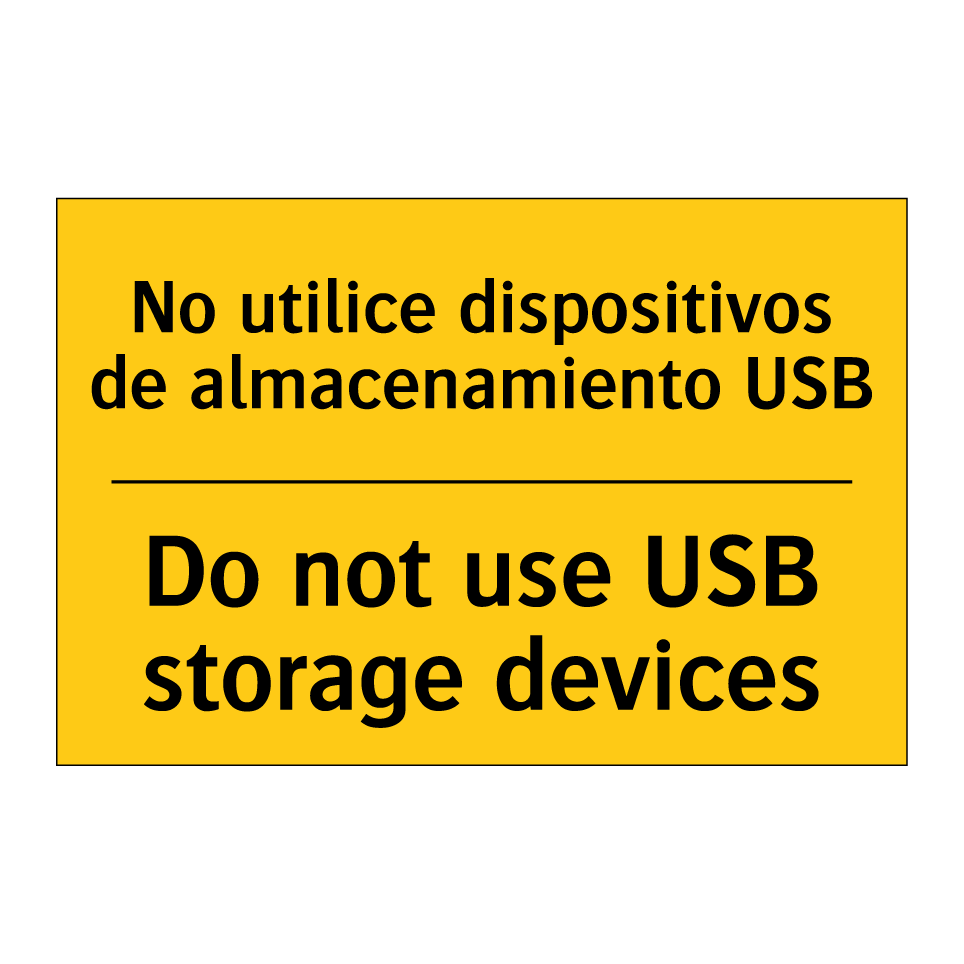 No utilice dispositivos de almacenamiento USB - Do not use USB storage devices