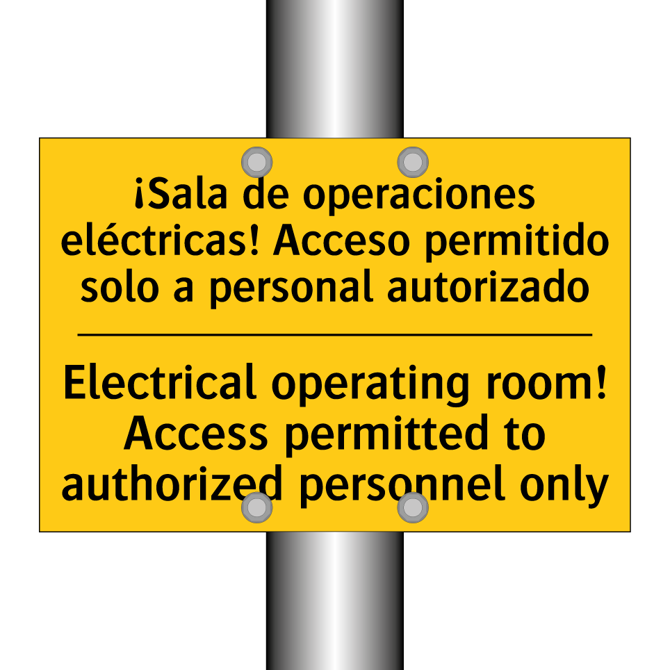 ¡Sala de operaciones eléctricas! Acceso permitido solo a personal autorizado - Electrical operating room! Access permitted to authorized personnel only