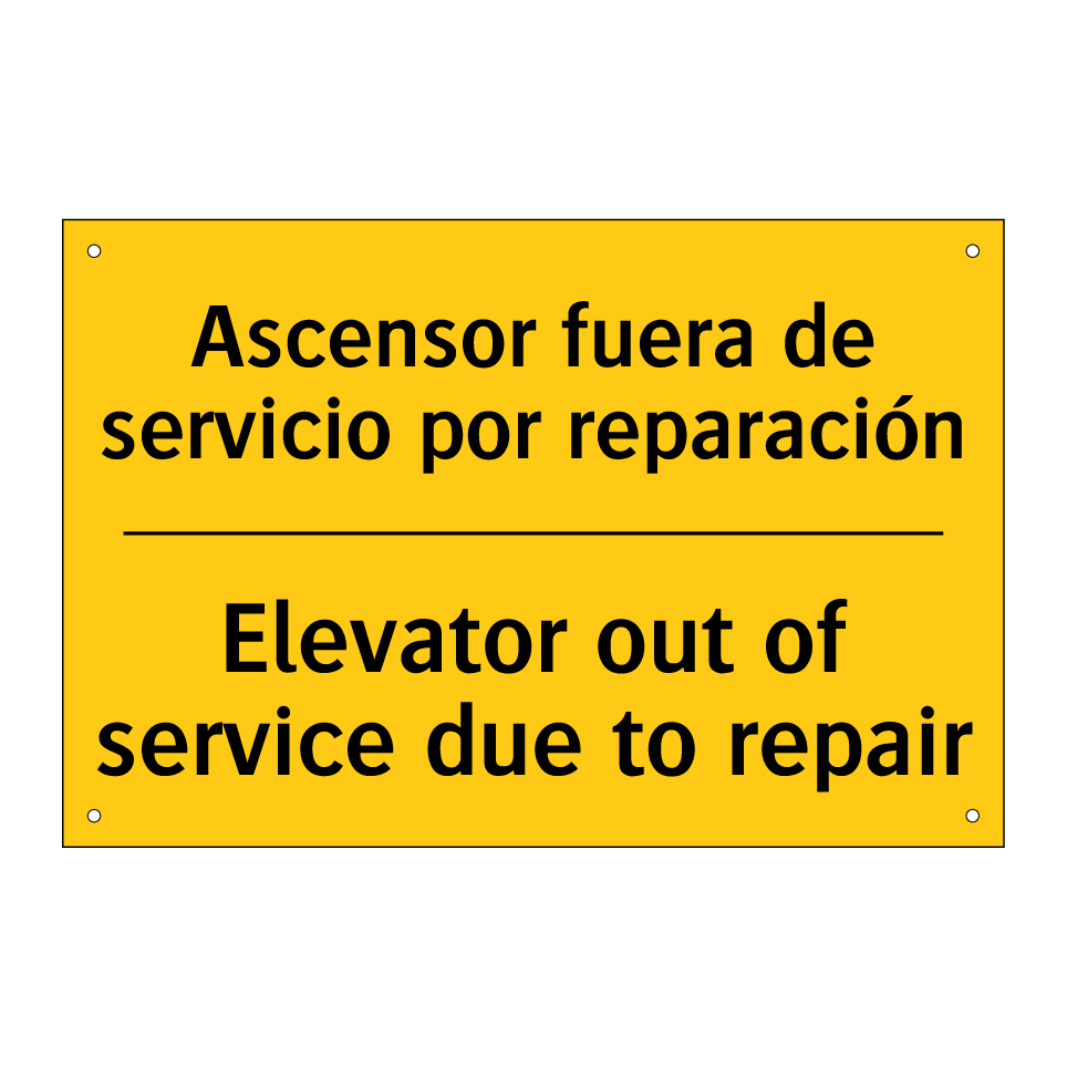 Ascensor fuera de servicio por reparación - Elevator out of service due to repair