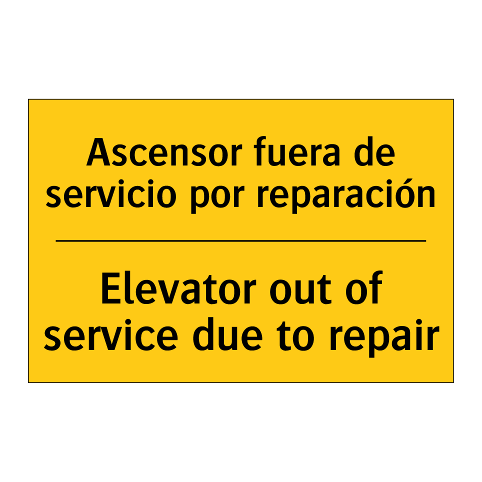Ascensor fuera de servicio por reparación - Elevator out of service due to repair