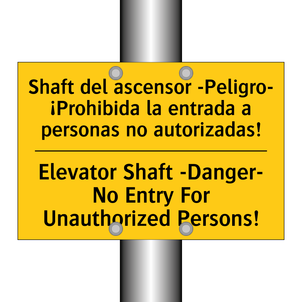 Shaft del ascensor -Peligro- ¡Prohibida la entrada a personas no autorizadas! - Elevator Shaft -Danger- No Entry For Unauthorized Persons!