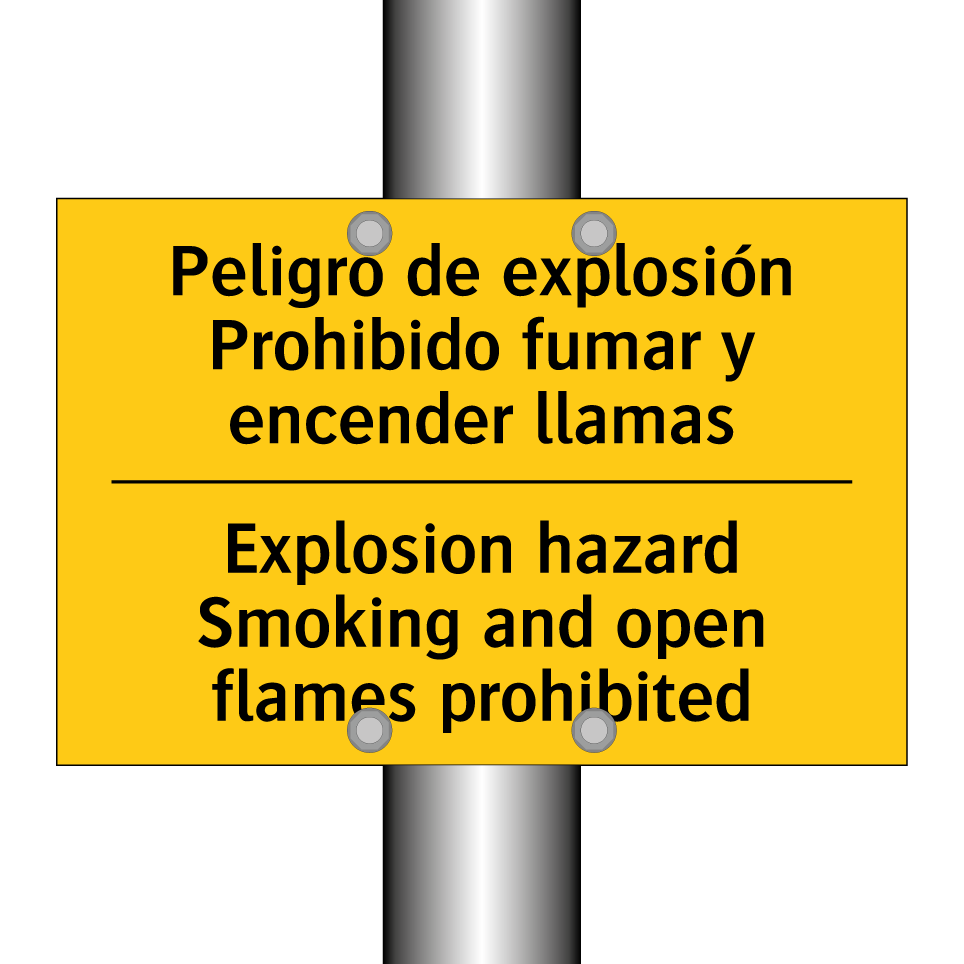 Peligro de explosión Prohibido fumar y encender llamas - Explosion hazard Smoking and open flames prohibited