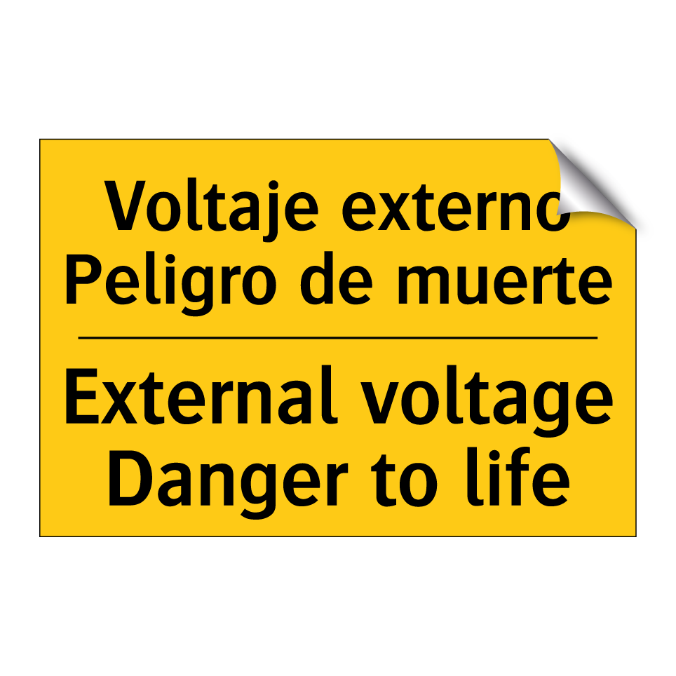Voltaje externo Peligro de muerte - External voltage Danger to life